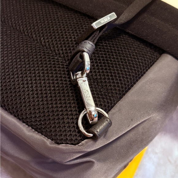 FENDI - FENDINESS SMALL BACKPACK / NYLON & SUEDE / STONE GREY - Picture 3 of 8